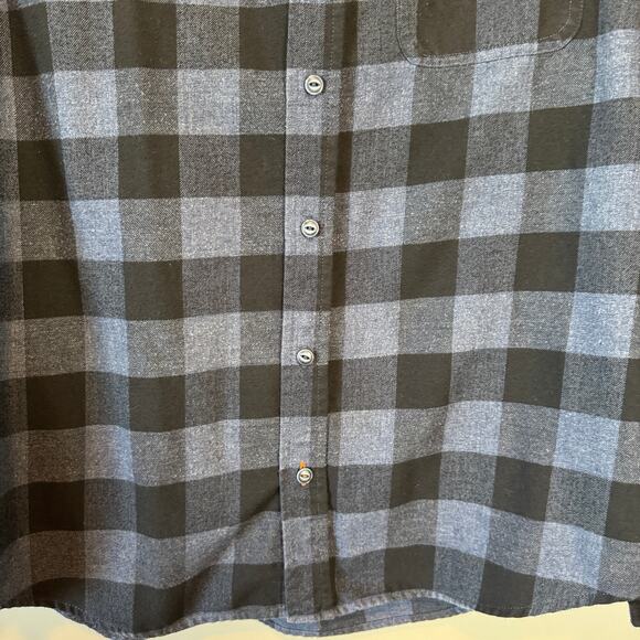 Weatherproof Vintage Blue Black Flannel Shirt XL Button Down Plaid Workwear - Picture 4 of 10